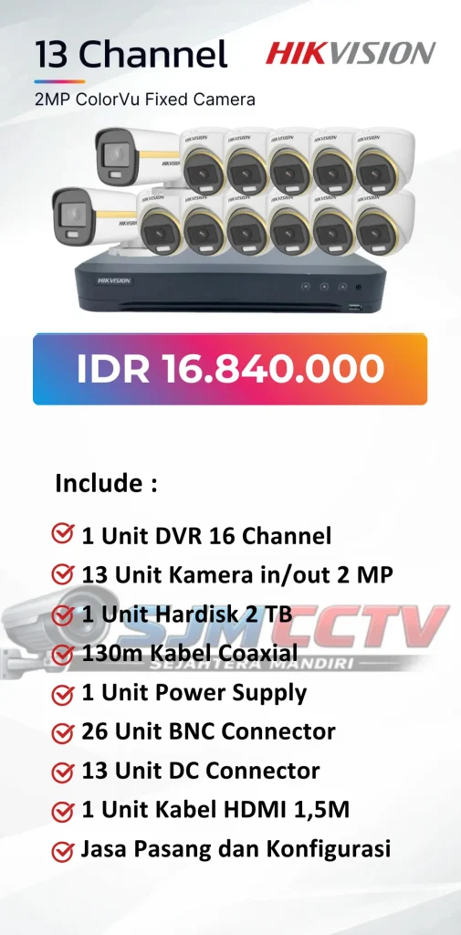 hikvision 13 channel colorvu